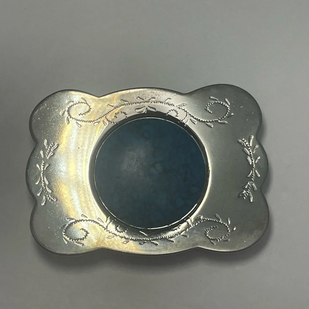 Vintage Southwestern Belt Buckle with Faux Turquoise Center